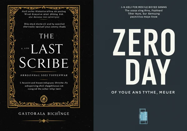 Comparison of serif vs. sans-serif fonts on book covers.