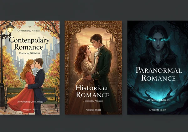 Examples of AI-generated covers for diverse romance genres