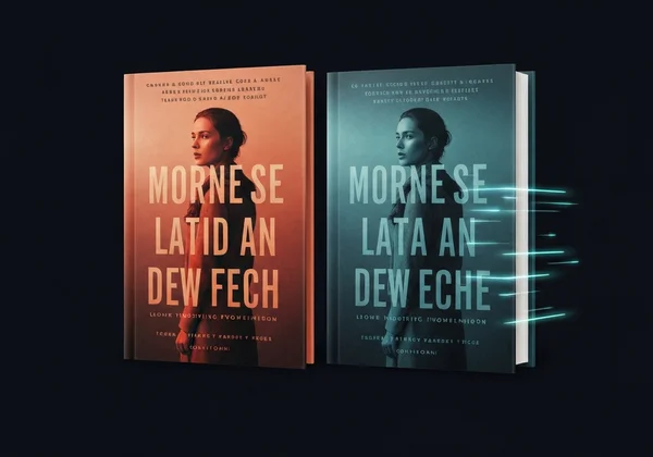 Book cover revision process with AI, showing changes.