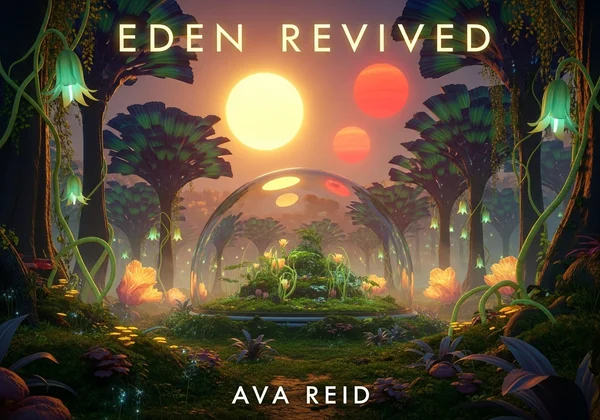 AI-generated sci-fi cover of alien colony